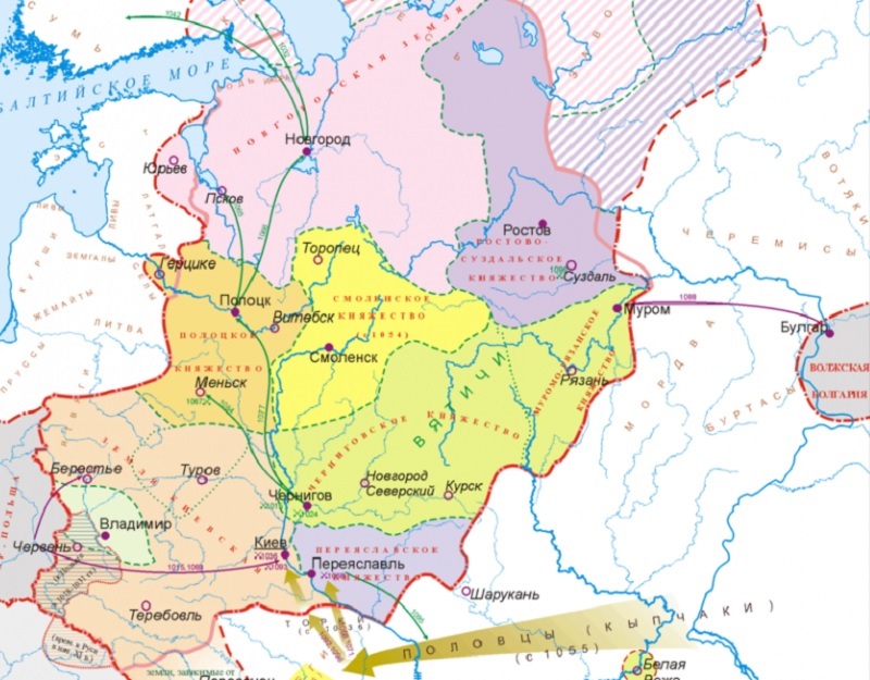 Карта Руси 11 века. Русь в 11 веке. фото