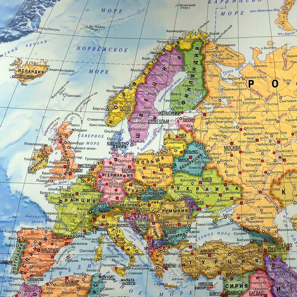 Фото. Карта Европы