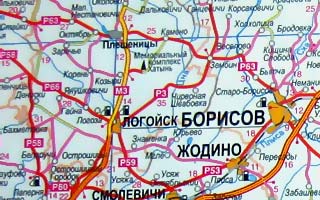 Автомобильная карта трассы Брест - Москва