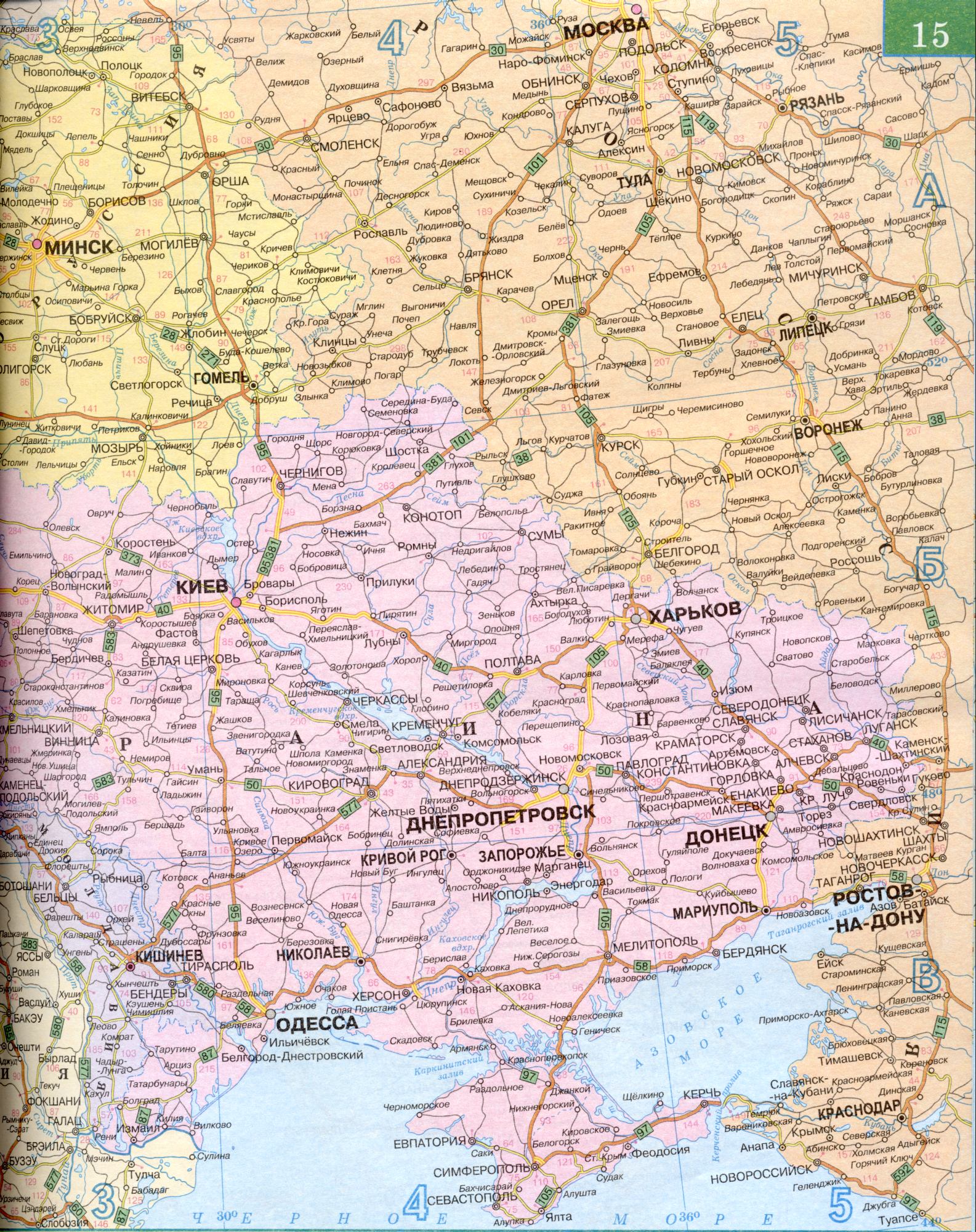 Карта Юго-Востока Украины. Карта границы Украины и России. Где находится Донецк, Харьков