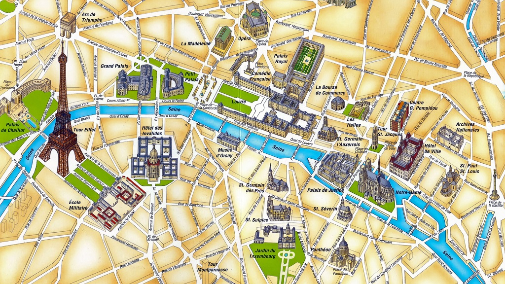 Лувр на карте Парижа