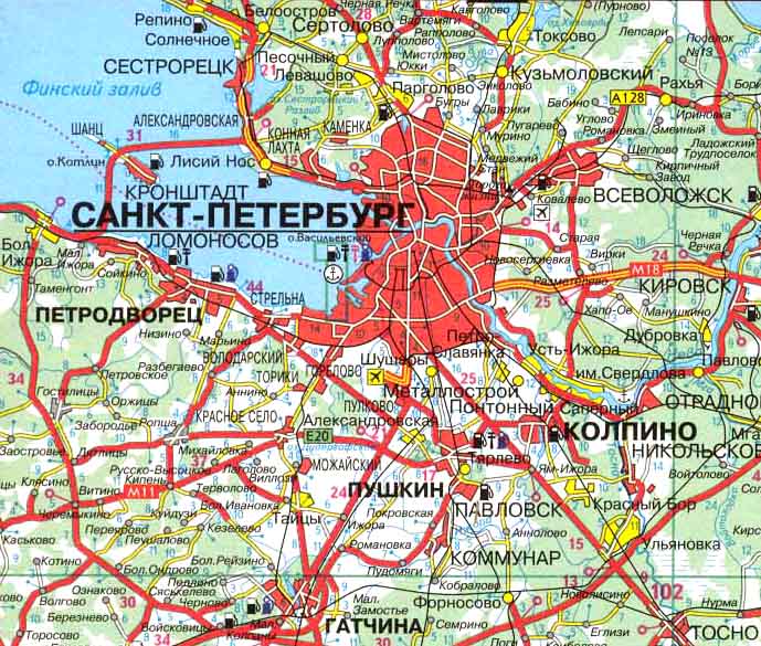Гатчина на карте. Панорама Пушкина