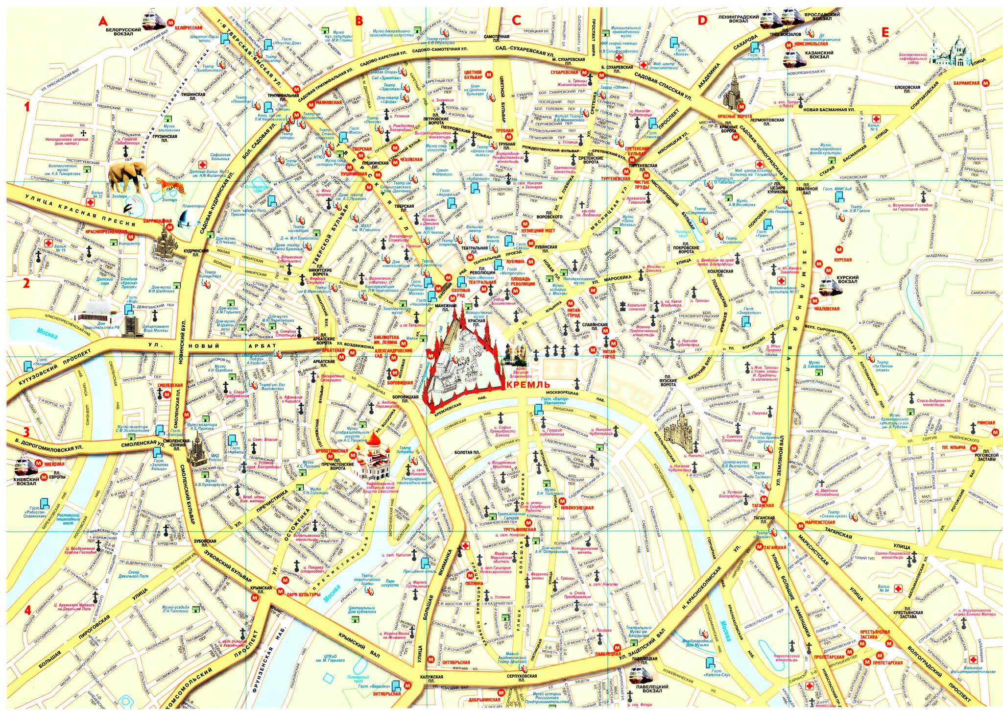 Карта вокзалов Москвы. Фото. 
