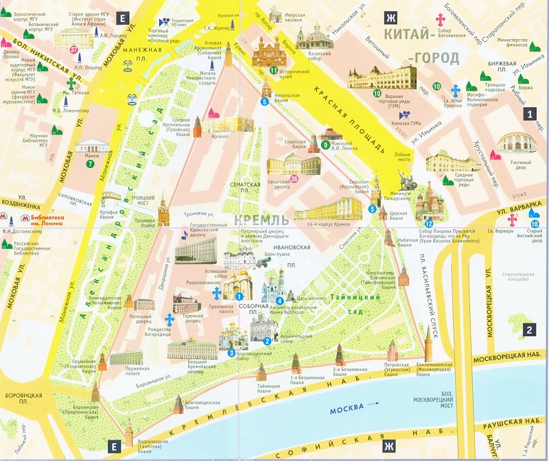 План Красной площади и Кремля в Москве. Фото. Картинка