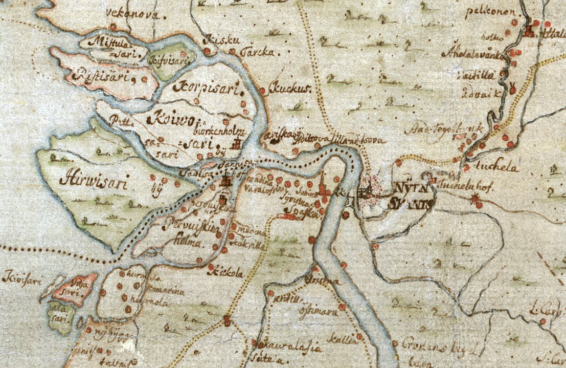 Шведская карта устья Невы 1700 года