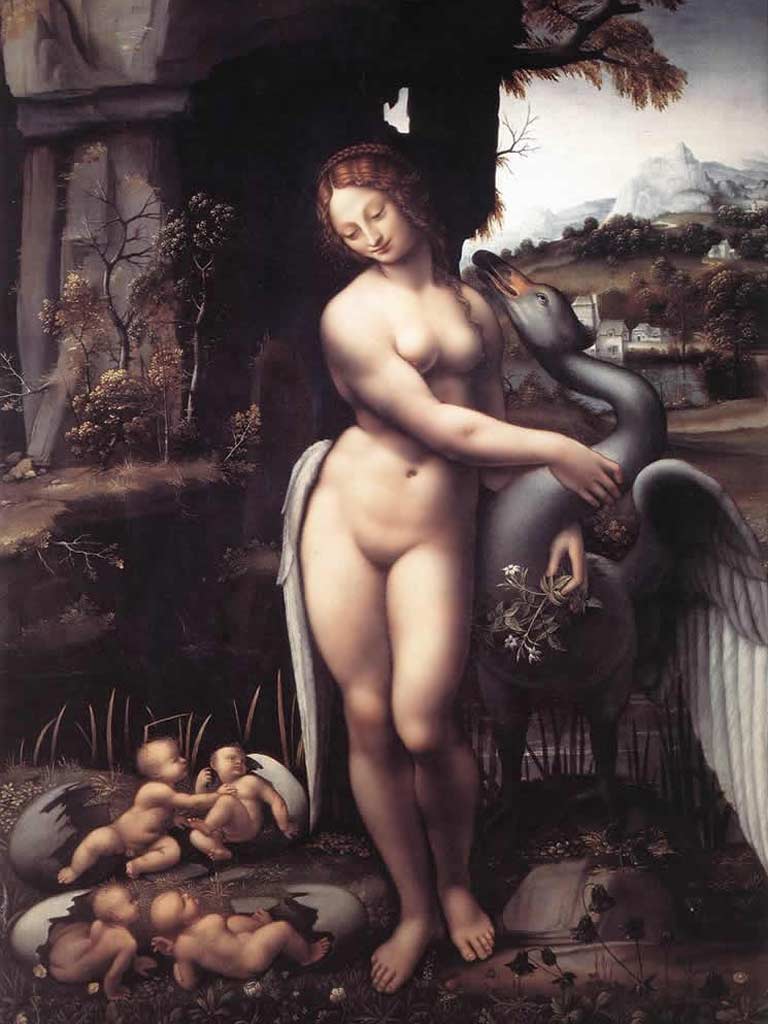 Leonardo da Vinci.  Leonardo da Vinci. ���� � �������. Leda and swan.  ����. ��������