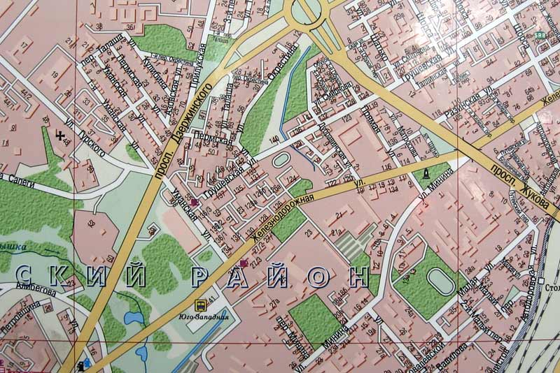 Автостанция Юго-Западная на карте Минска. Фото. Картинка