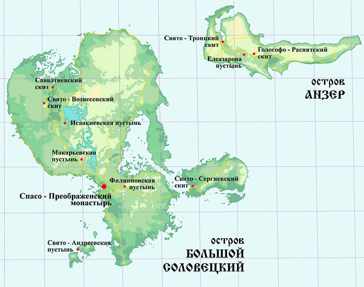 Карта Соловецких островов 
