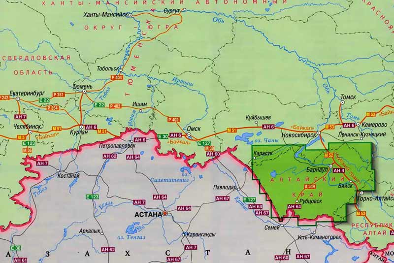 Ханты-Мансийск на карте России