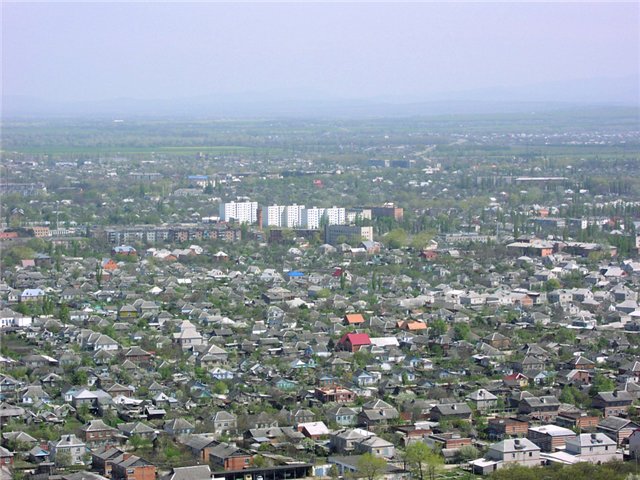Город Крымск фото. Вид на город с высоты птичьего полета