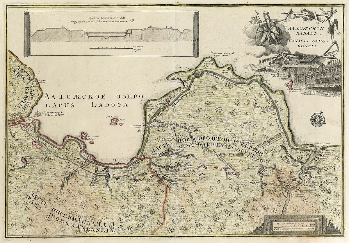 Карта-схема Ладожского канала фото