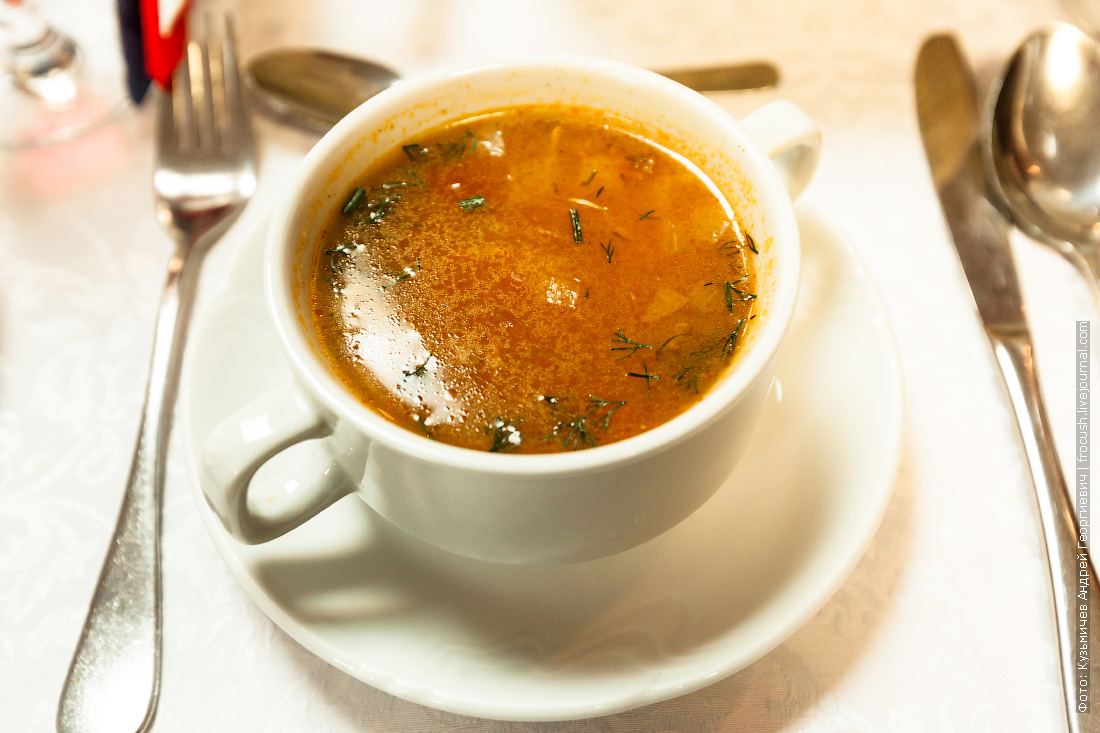 Суп-харчо из говядины на теплоходе Н.А.Некрасов