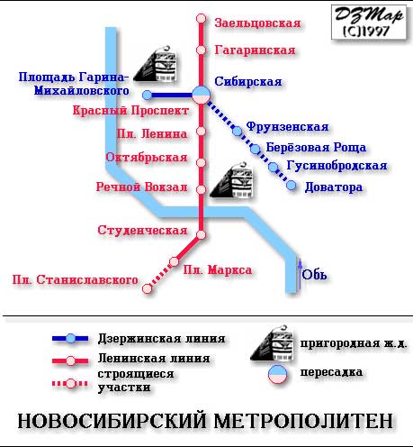 Схема метро в Новосибирске