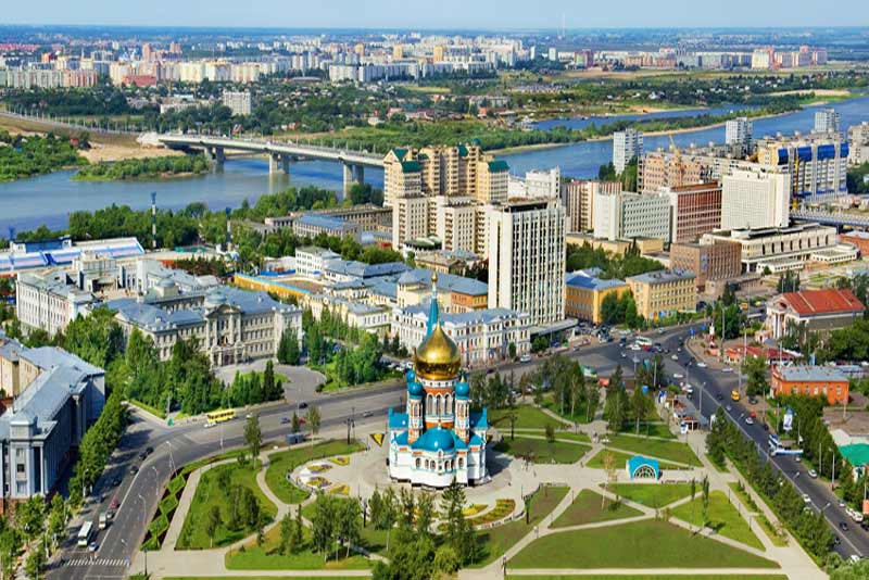 Мост через реку Омь. Фотография