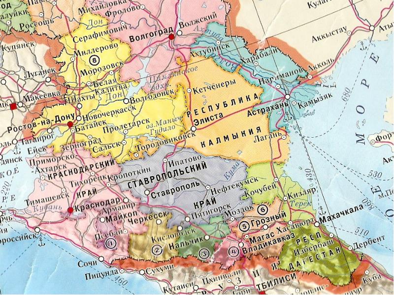 Ставрополь на карте россии. фото