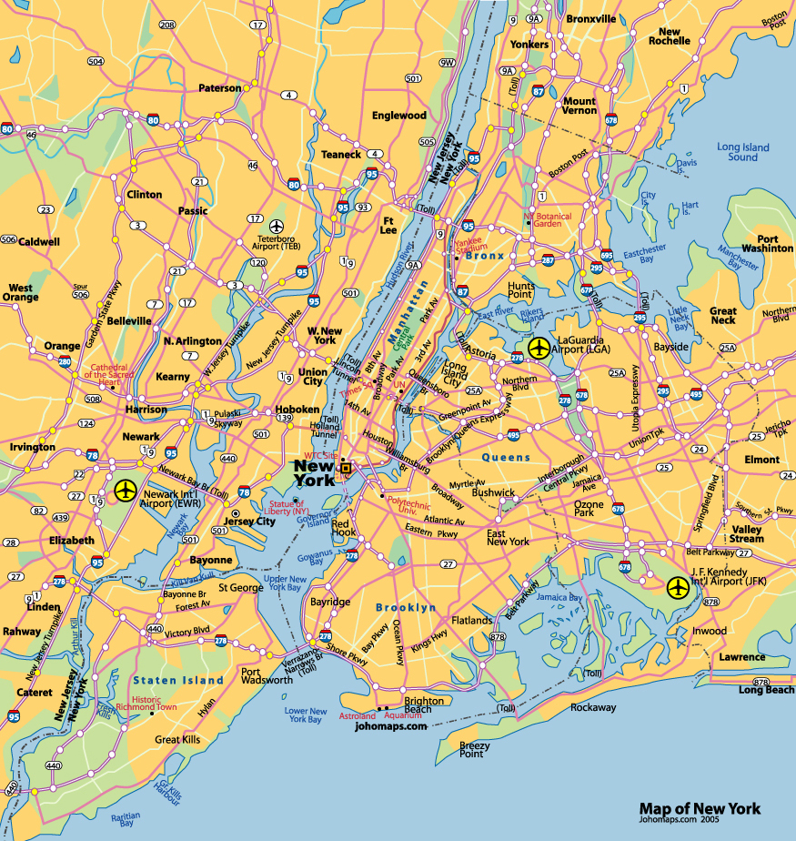 Карта центра Нью-Йорка.  